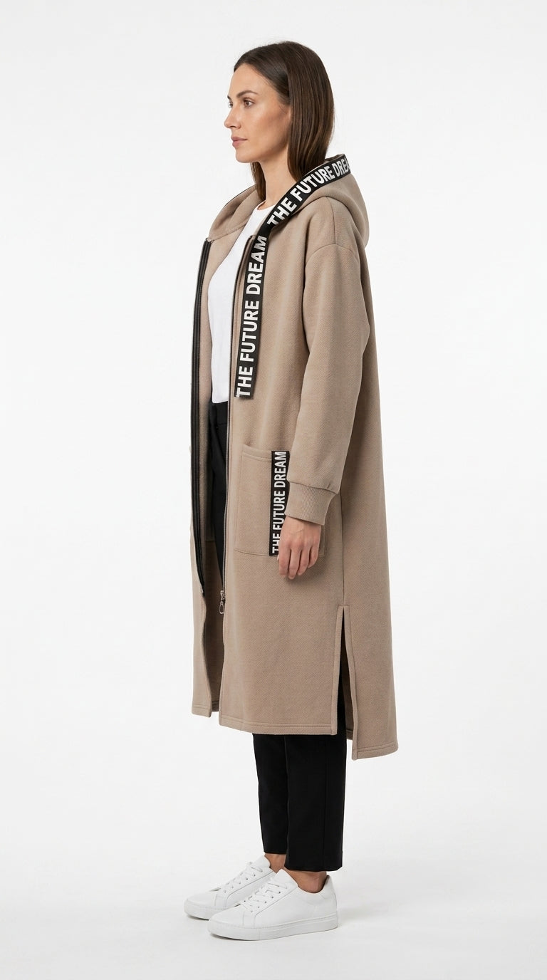 Maëlle | Manteau Sweat Oversize à Capuche