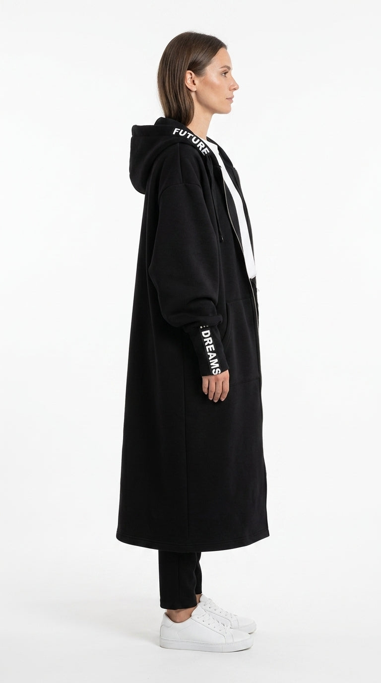 Maëlle | Manteau Sweat Oversize à Capuche