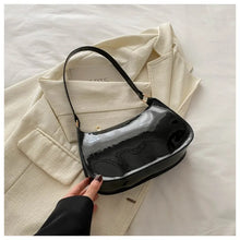 Océane | Sac Besace Cuir Verni Noir