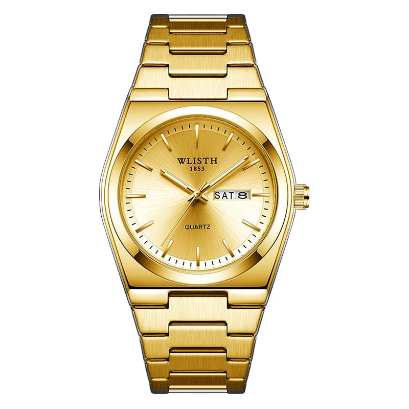 Louis | Montre Homme Acier Date & Jour - Doré