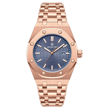 Victor | Montre Homme Carrée en Acier - Doré & Bleu