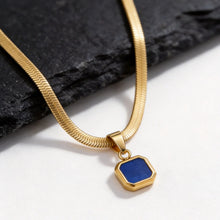 Léo | Collier Pendentif Pierre Naturelle Carrée