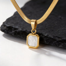 Léo | Collier Pendentif Pierre Naturelle Carrée - Modèle PN-2367G01