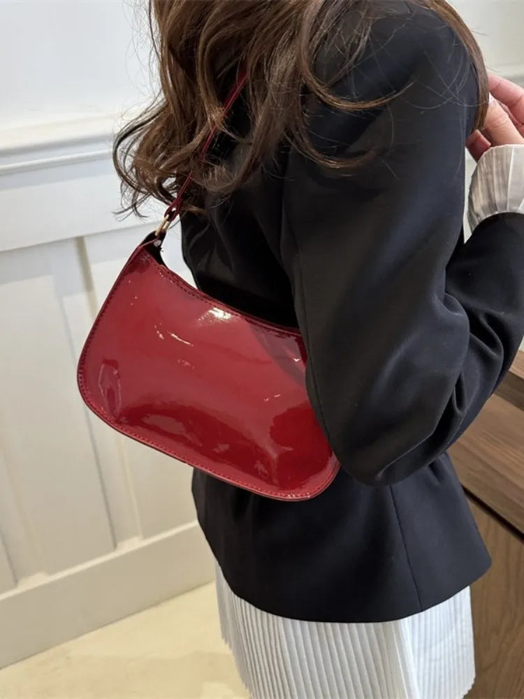 Océane | Sac Besace Cuir Verni