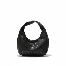 Margaux | Sac Besace Tressé Effet Croco - Noir