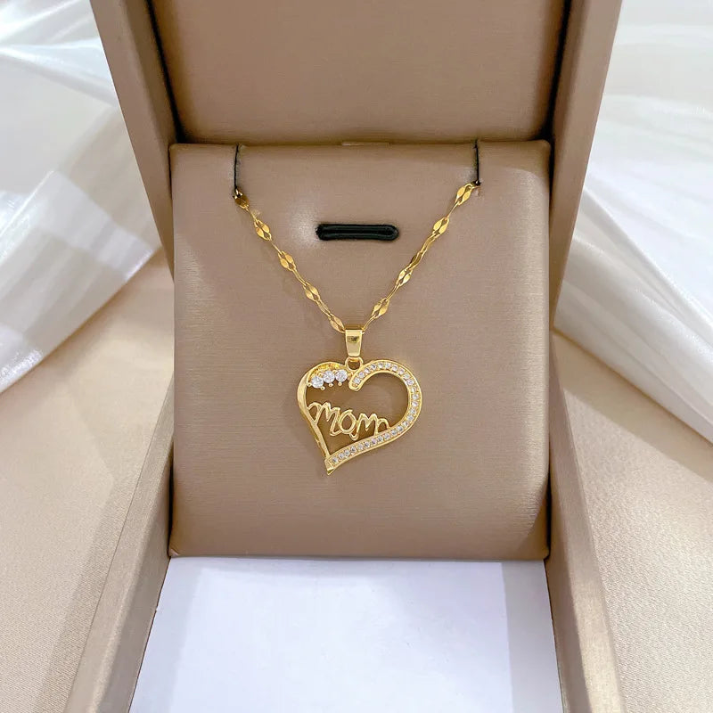 Emma | Collier Cœur Zircon Acier Inoxydable