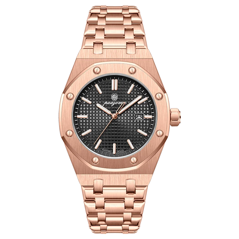 Victor | Montre Homme Carrée en Acier - Doré & Noir