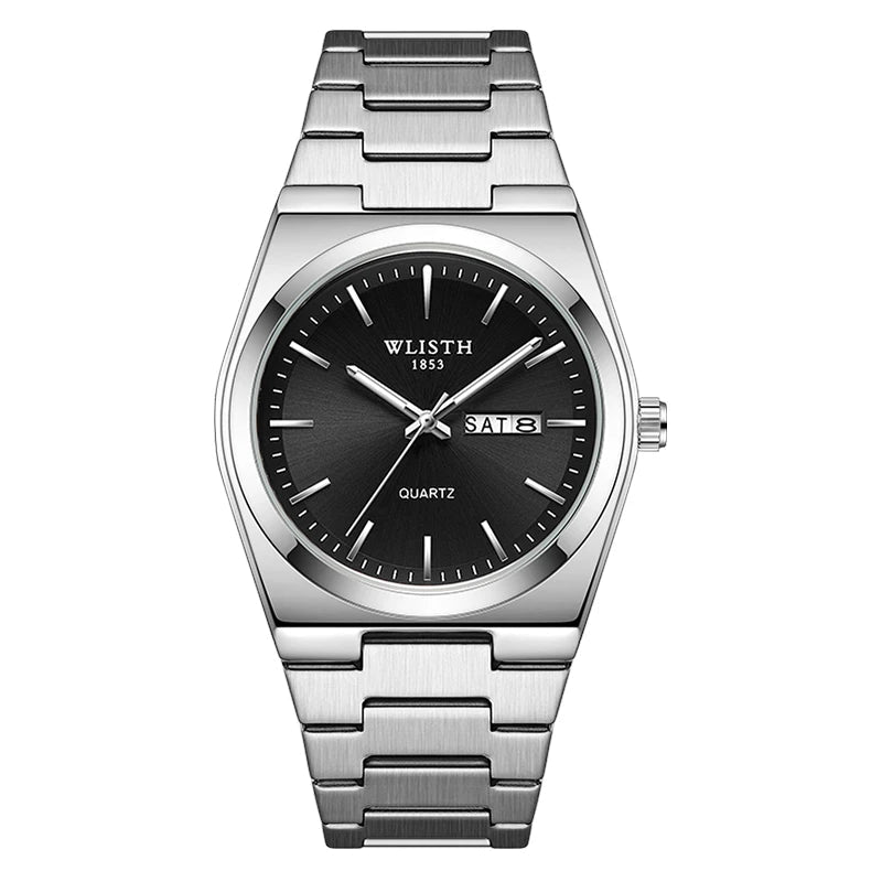 Louis | Montre Homme Acier Date & Jour - Noir