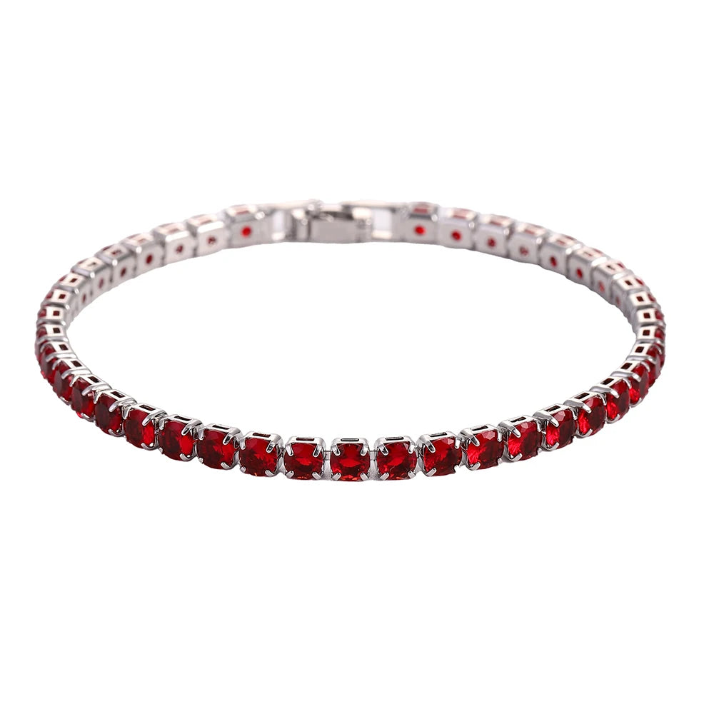 Nova | Bracelet Tennis Zircon 4 mm - Rouge