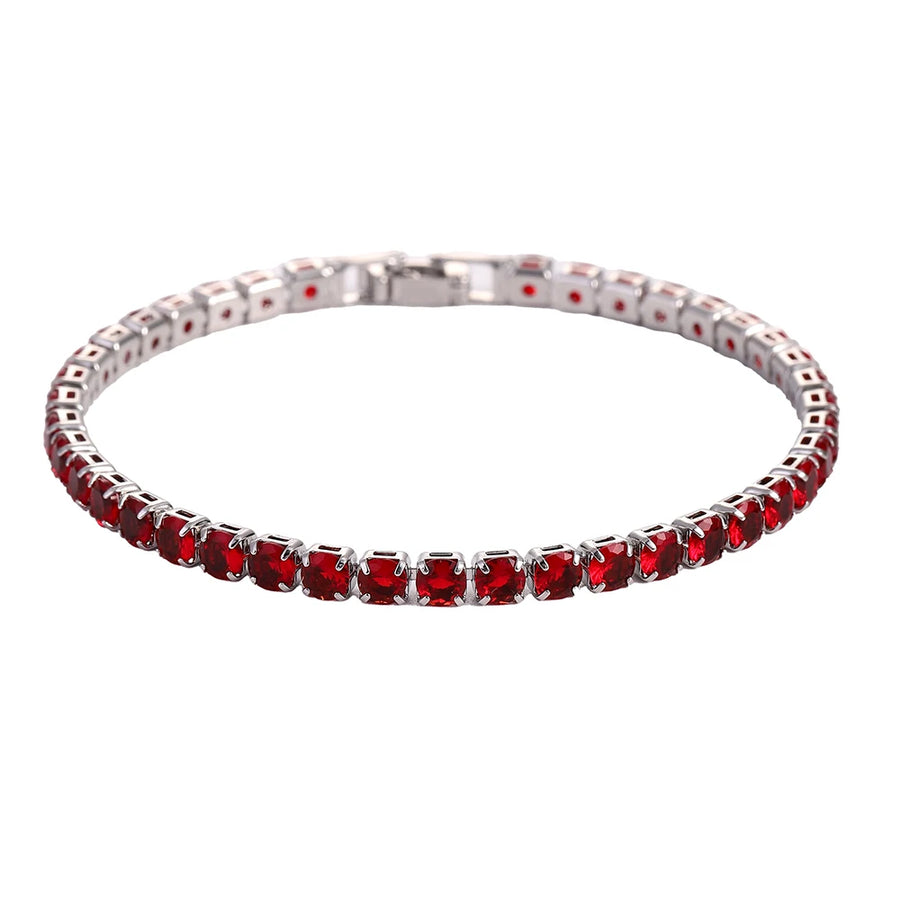 Nova | Bracelet Tennis Zircon 4 mm - Rouge