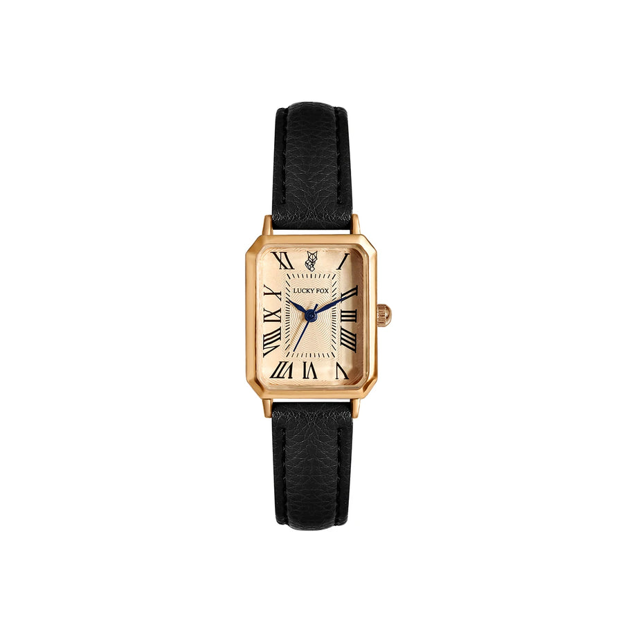 Éléonore | Montre Femme Cadran Carré Cuir Marron