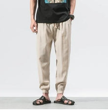 Léon | Pantalon Lantern Homme Coton Lin Été - Beige