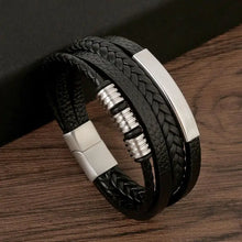 Tao | Bracelet Homme Cuir Tressé Multi-rangs