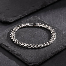 Noé | Bracelet Chaîne Cubaine en Acier - Argenté 8 mm