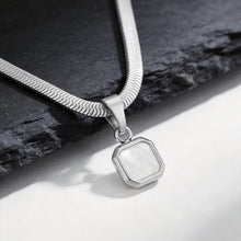 Léo | Collier Pendentif Pierre Naturelle Carrée - Modèle PN-2367S01