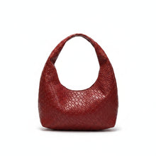 Margaux | Sac Besace Tressé Effet Croco - Bordeaux