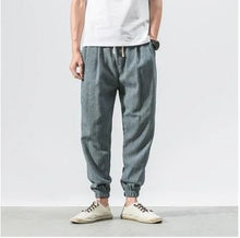 Léon | Pantalon Lantern Homme Coton Lin Été - Bleu Gris