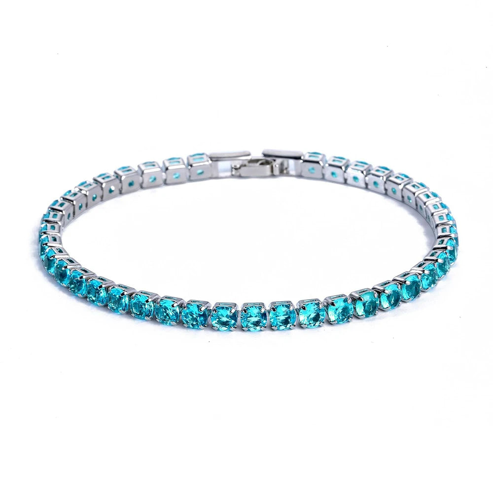 Nova | Bracelet Tennis Zircon 4 mm - Bleu