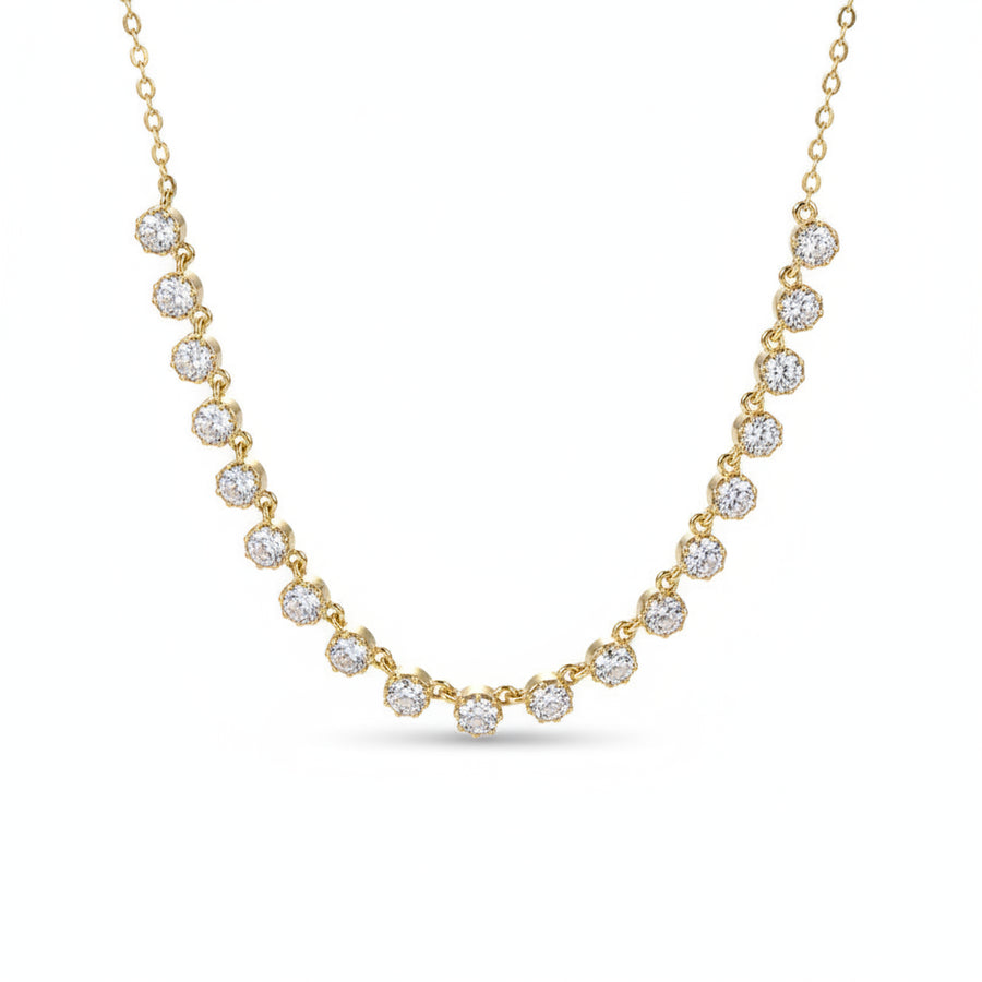 Adèle | Collier Moissanite Certifiée Plaqué Or 14K