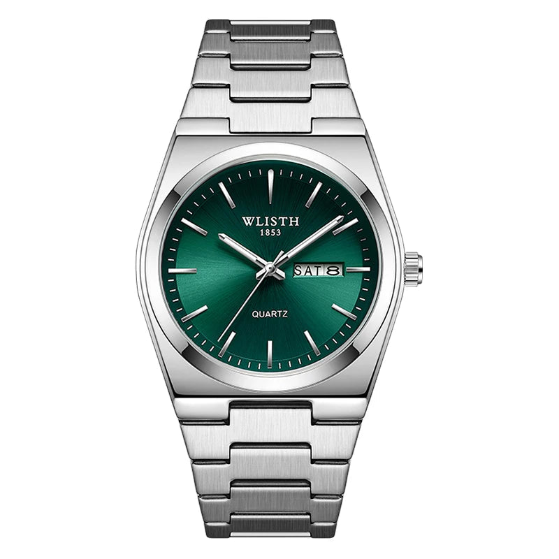 Louis | Montre Homme Acier Date & Jour - Vert