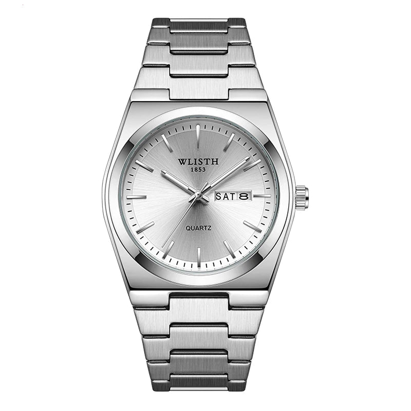 Louis | Montre Homme Acier Date & Jour - Argenté