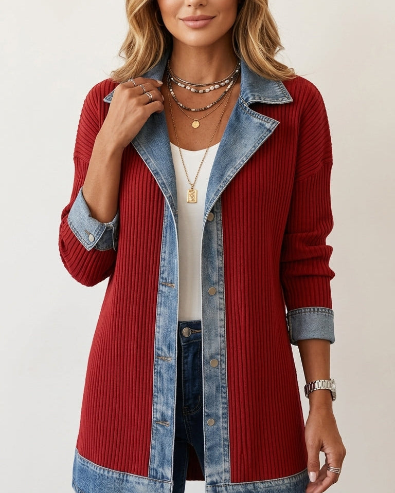 Camille | Veste Longue Bi-Matière