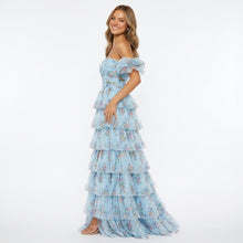 Flora | Robe Longue Florale Plissée - Custom Blue 2