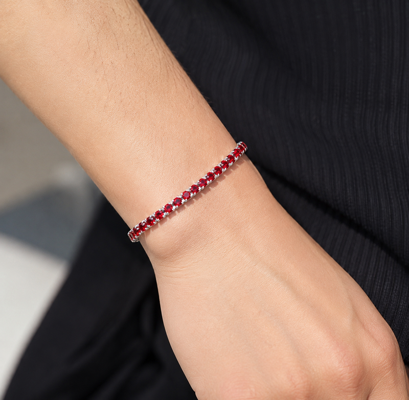 Nova | Bracelet Tennis Zircon 4 mm - Rouge