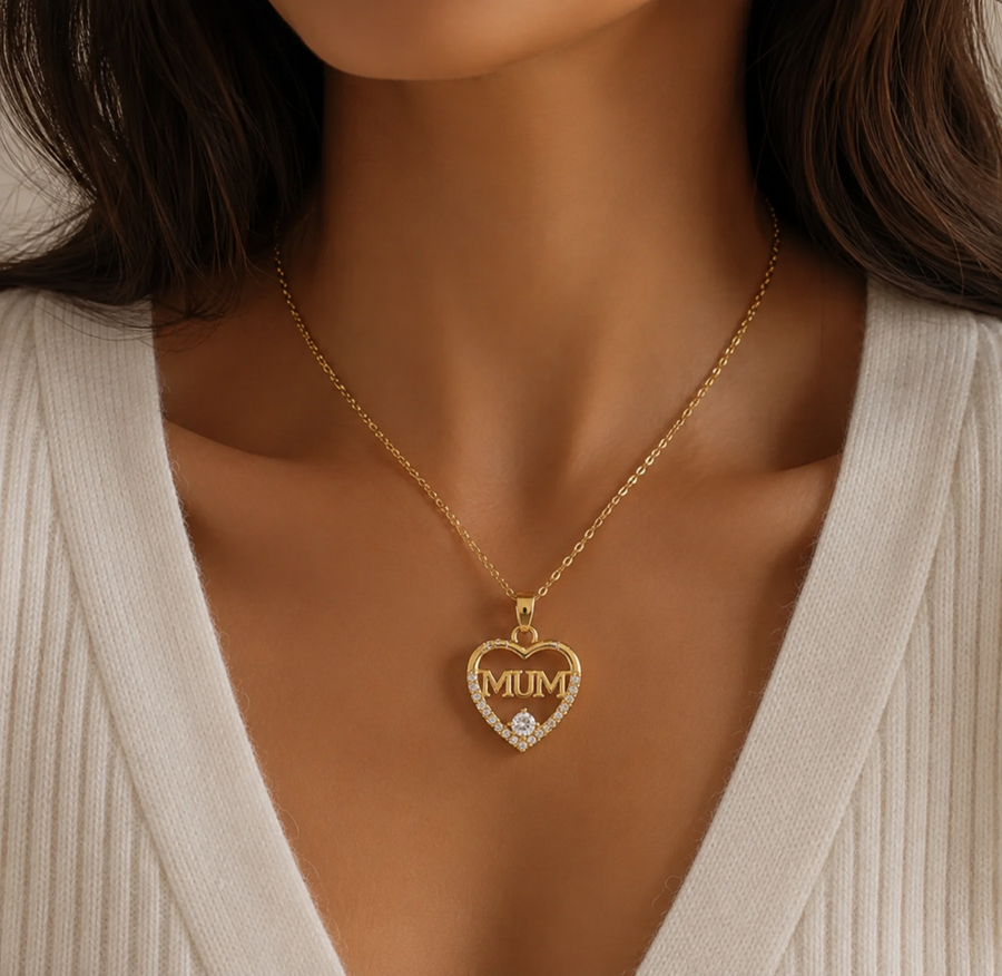 Emma | Collier Cœur Zircon Acier Inoxydable