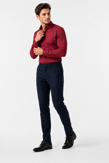 Léo | Chemise Homme Extensible Coupe Slim Infroissable - Rouge