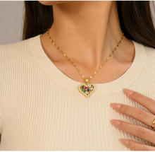 Emma | Collier Cœur Zircon Acier Inoxydable