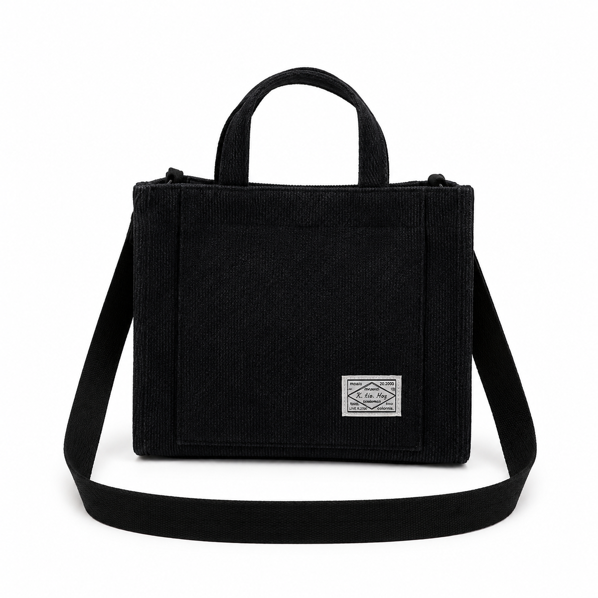 Léonie | Sac Cabas Velours Côtelé - Noir