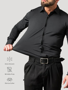 Léo | Chemise Homme Extensible Coupe Slim Infroissable - Bleu Ciel